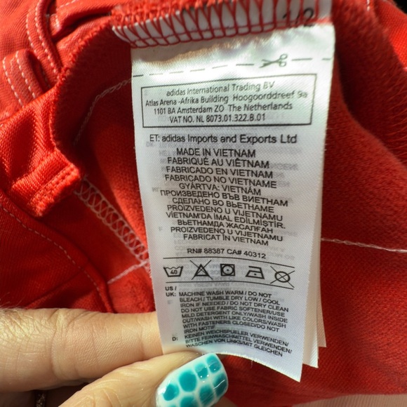 Adidas Originals X Fiorucci Track Pants Red XL  Angel Print 3-Stripes Y2K Style - Picture 12 of 12